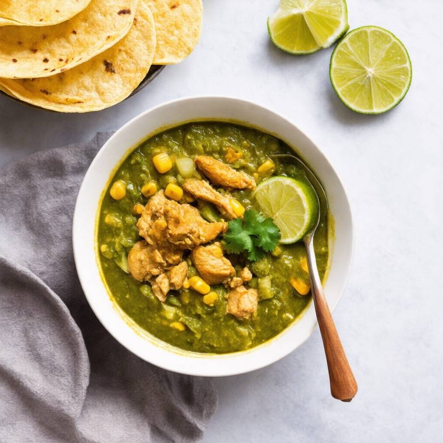 Salsa verde chicken stew